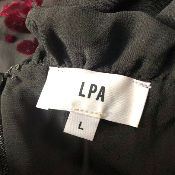 LPA burnout floral velvet Gabbriette mini dress - Picture 9 of 9